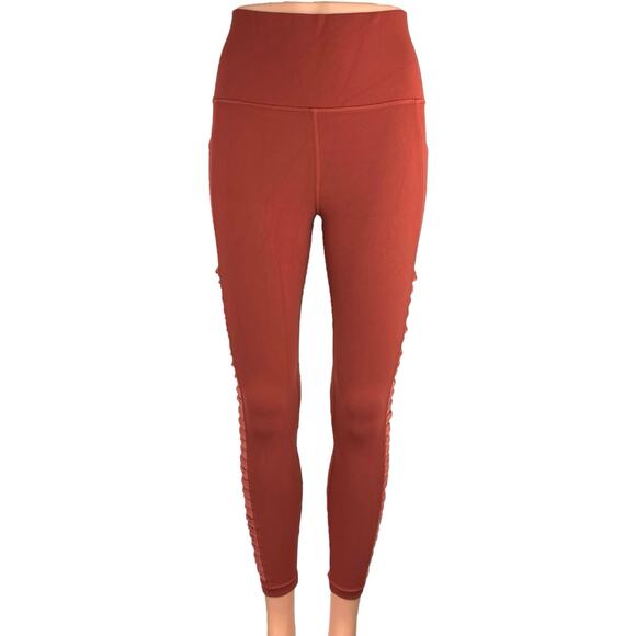 Athleta Brown Salutation Stash Pocket II Twist 7/8 Activewear Tight Leggings S - Picture 1 of 6